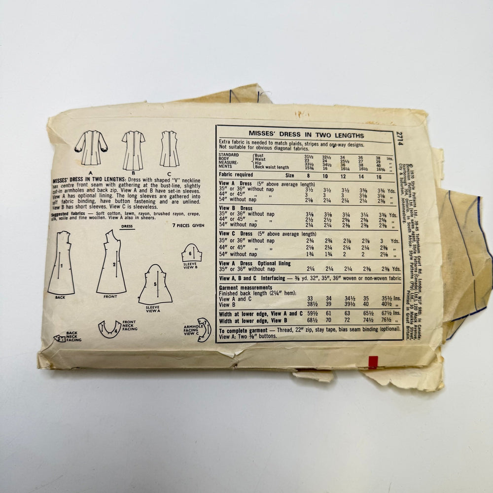 Sewing Pattern - Womenswear - Style 2714 - True Deadstock supplies Fabric by private - Sustainable Textile | FABCYCLE