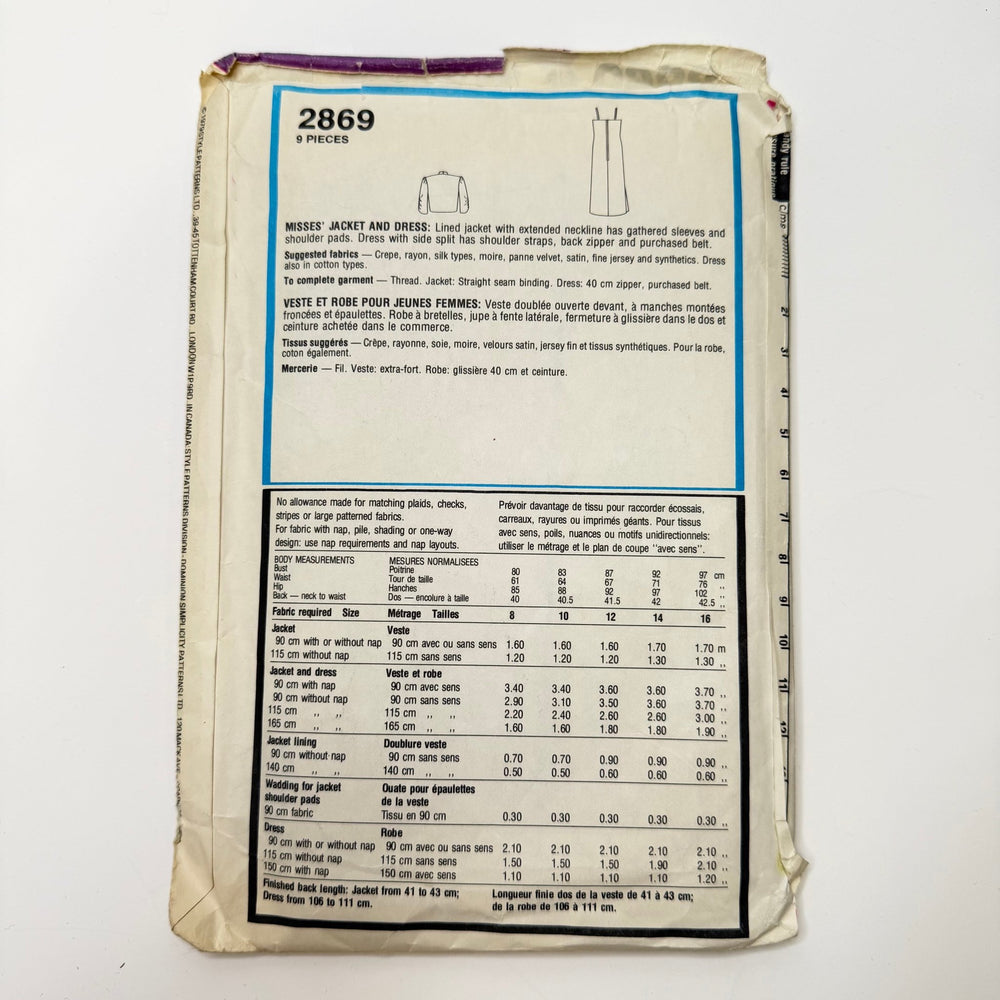 Sewing Pattern - Womenswear - Style 2869 - True Deadstock supplies Fabric by private - Sustainable Textile | FABCYCLE