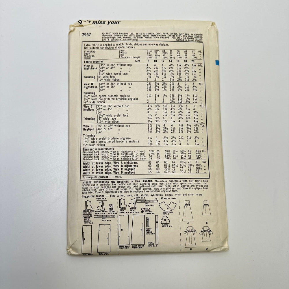 Sewing Pattern - Womenswear - Style 2957 - True Deadstock supplies Fabric by private - Sustainable Textile | FABCYCLE