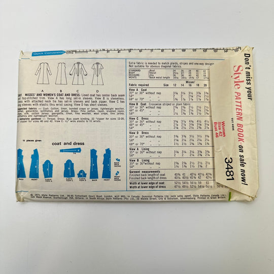 Sewing Pattern - Womenswear - Style 3481 - True Deadstock supplies Fabric by private - Sustainable Textile | FABCYCLE