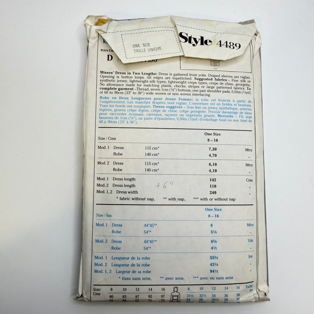 Sewing Pattern - Womenswear - Style 4489 - True Deadstock supplies Fabric by private - Sustainable Textile | FABCYCLE