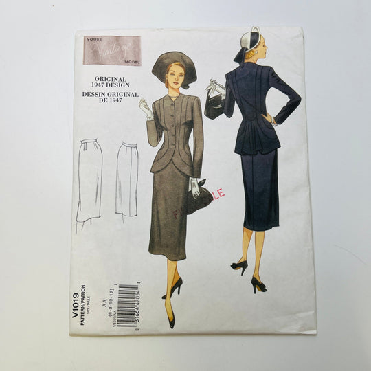 Sewing Pattern - Womenswear - Vogue 1019 - True Deadstock supplies Fabric by private - Sustainable Textile | FABCYCLE