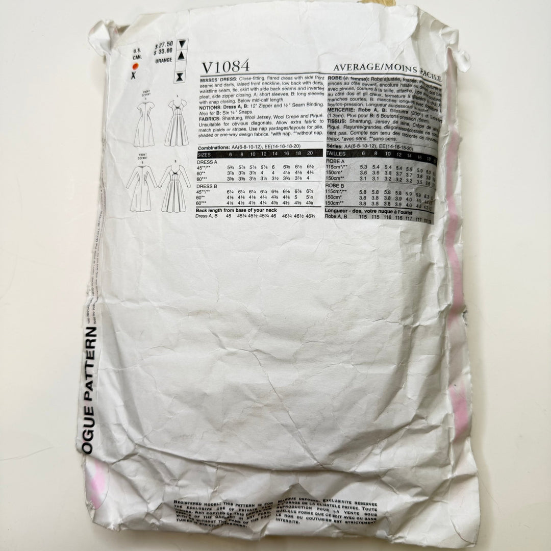 Sewing Pattern - Womenswear - Vogue 1084 - True Deadstock supplies Fabric by private - Sustainable Textile | FABCYCLE