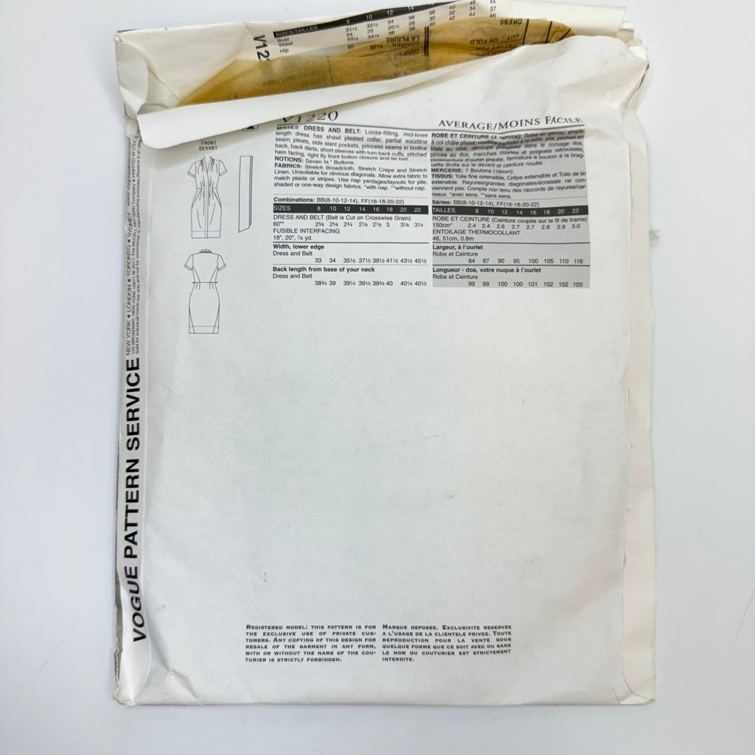 Sewing Pattern - Womenswear - Vogue 1220 - True Deadstock supplies Fabric by private - Sustainable Textile | FABCYCLE