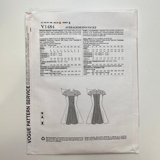 Sewing Pattern - Womenswear - Vogue 1484 - True Deadstock supplies Fabric by private - Sustainable Textile | FABCYCLE
