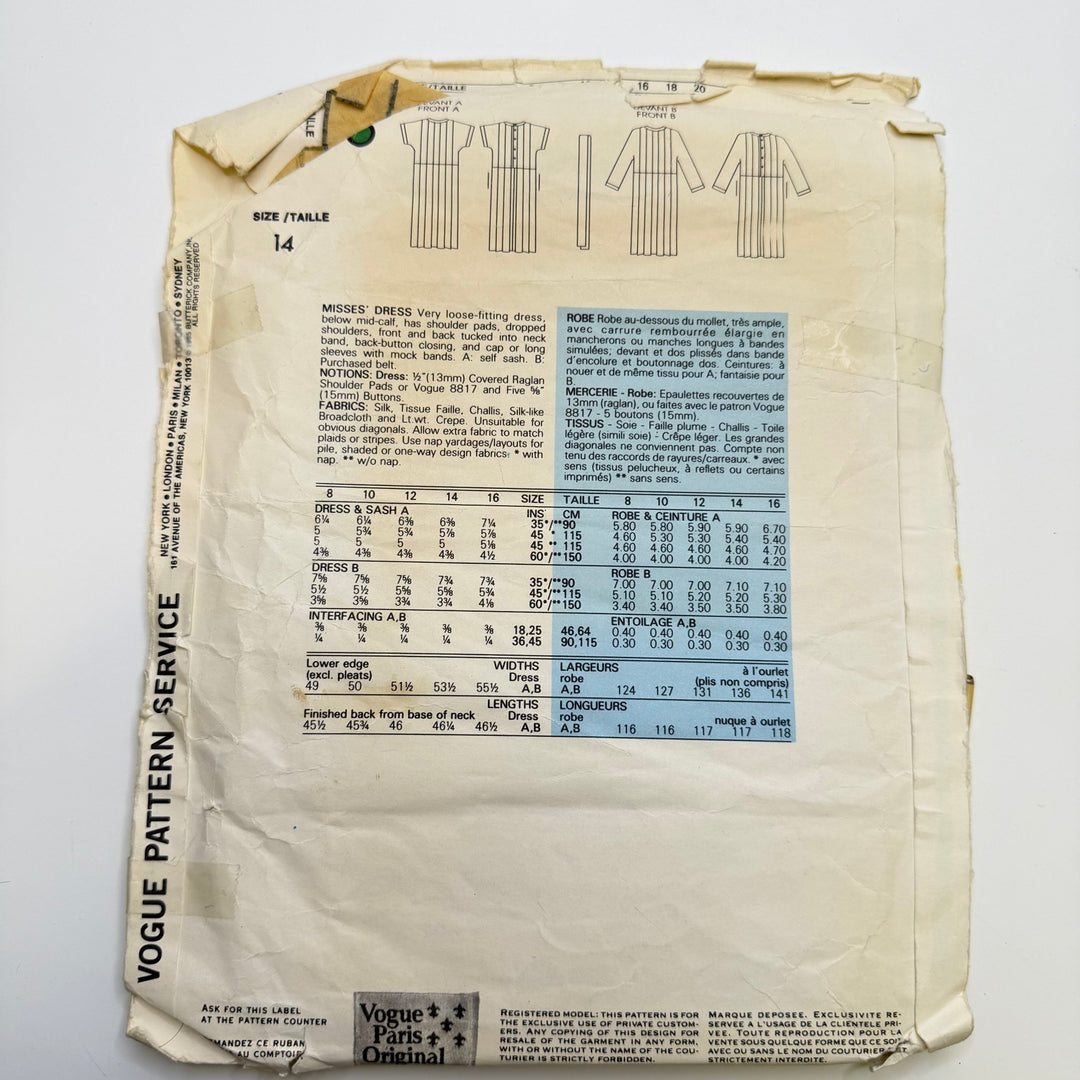 Sewing Pattern - Womenswear - Vogue 1553 - True Deadstock supplies Fabric by private - Sustainable Textile | FABCYCLE