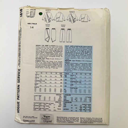 Sewing Pattern - Womenswear - Vogue 1618 - True Deadstock supplies Fabric by private - Sustainable Textile | FABCYCLE