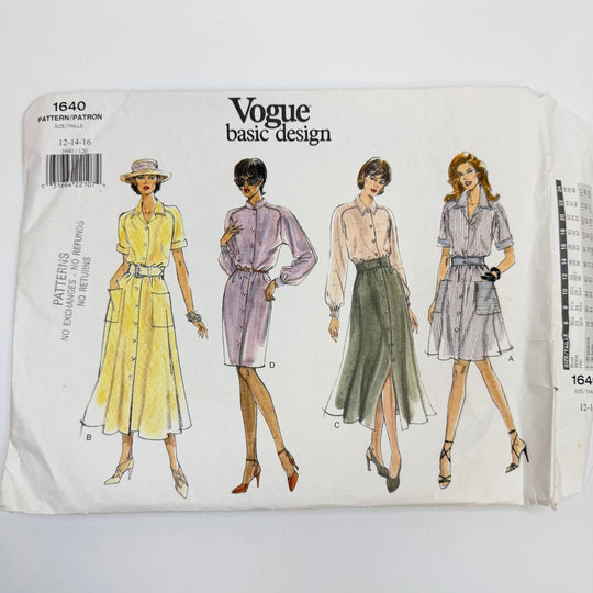 Sewing Pattern - Womenswear - Vogue 1640 - True Deadstock supplies Fabric by private - Sustainable Textile | FABCYCLE
