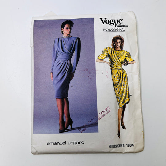 Sewing Pattern - Womenswear - Vogue 1834 - True Deadstock supplies Fabric by private - Sustainable Textile | FABCYCLE