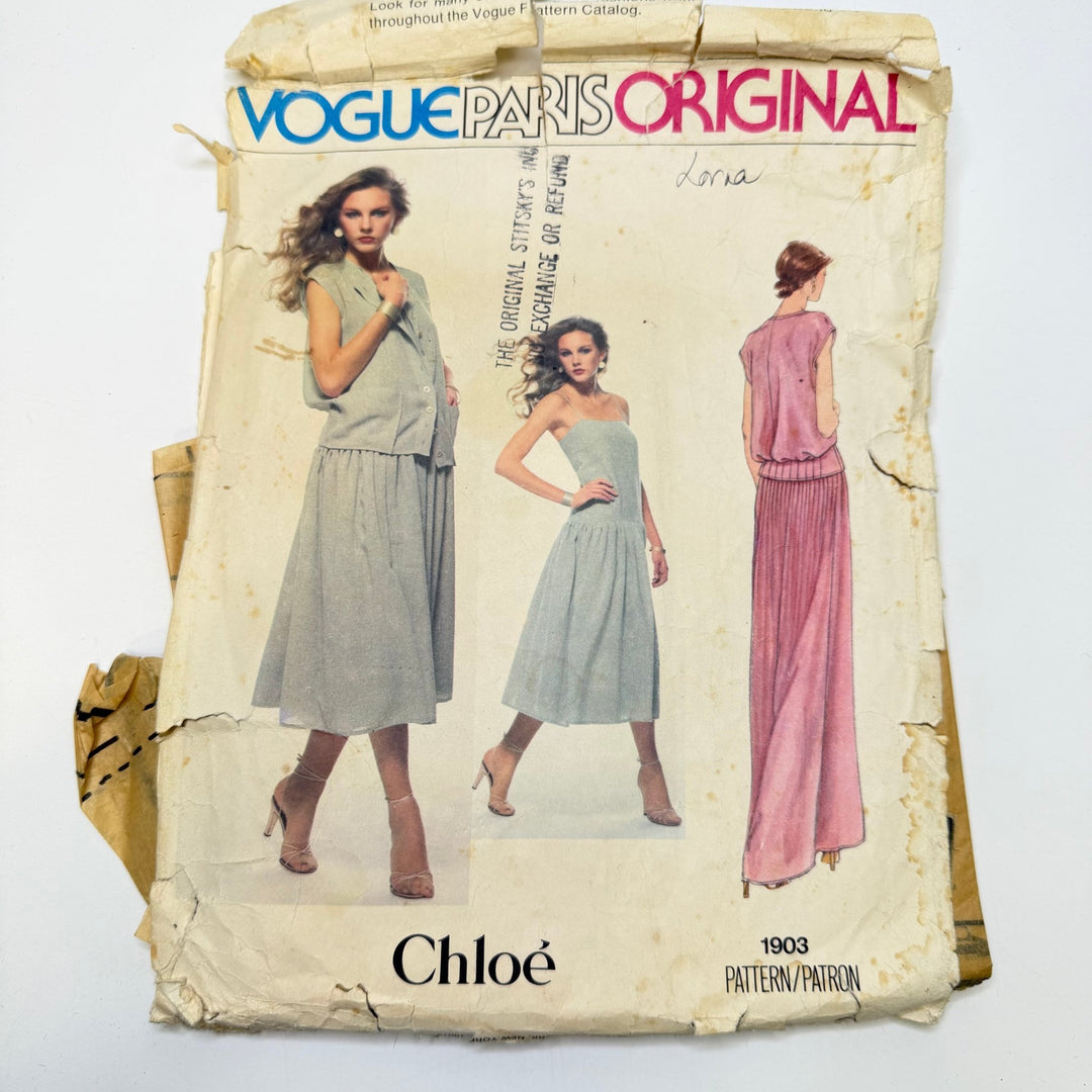 Sewing Pattern - Womenswear - Vogue 1903 - True Deadstock supplies Fabric by private - Sustainable Textile | FABCYCLE