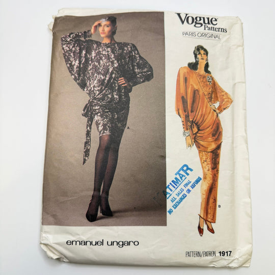 Sewing Pattern - Womenswear - Vogue 1917 - True Deadstock supplies Fabric by private - Sustainable Textile | FABCYCLE