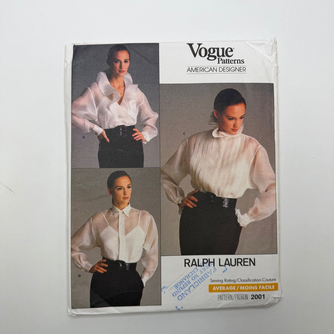 Sewing Pattern - Womenswear - Vogue 2001 - True Deadstock supplies Fabric by private - Sustainable Textile | FABCYCLE