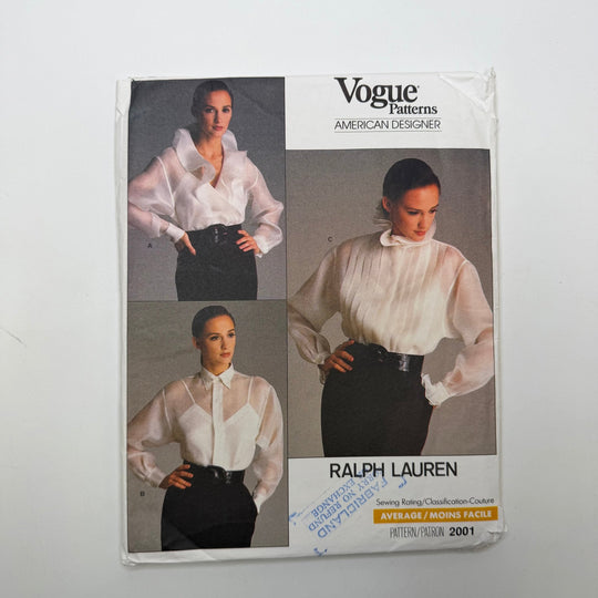 Sewing Pattern - Womenswear - Vogue 2001 - True Deadstock supplies Fabric by private - Sustainable Textile | FABCYCLE