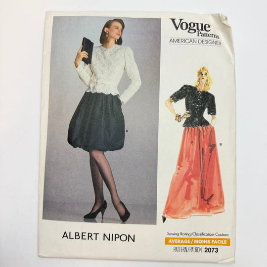 Sewing Pattern - Womenswear - Vogue 2073 - True Deadstock supplies Fabric by private - Sustainable Textile | FABCYCLE