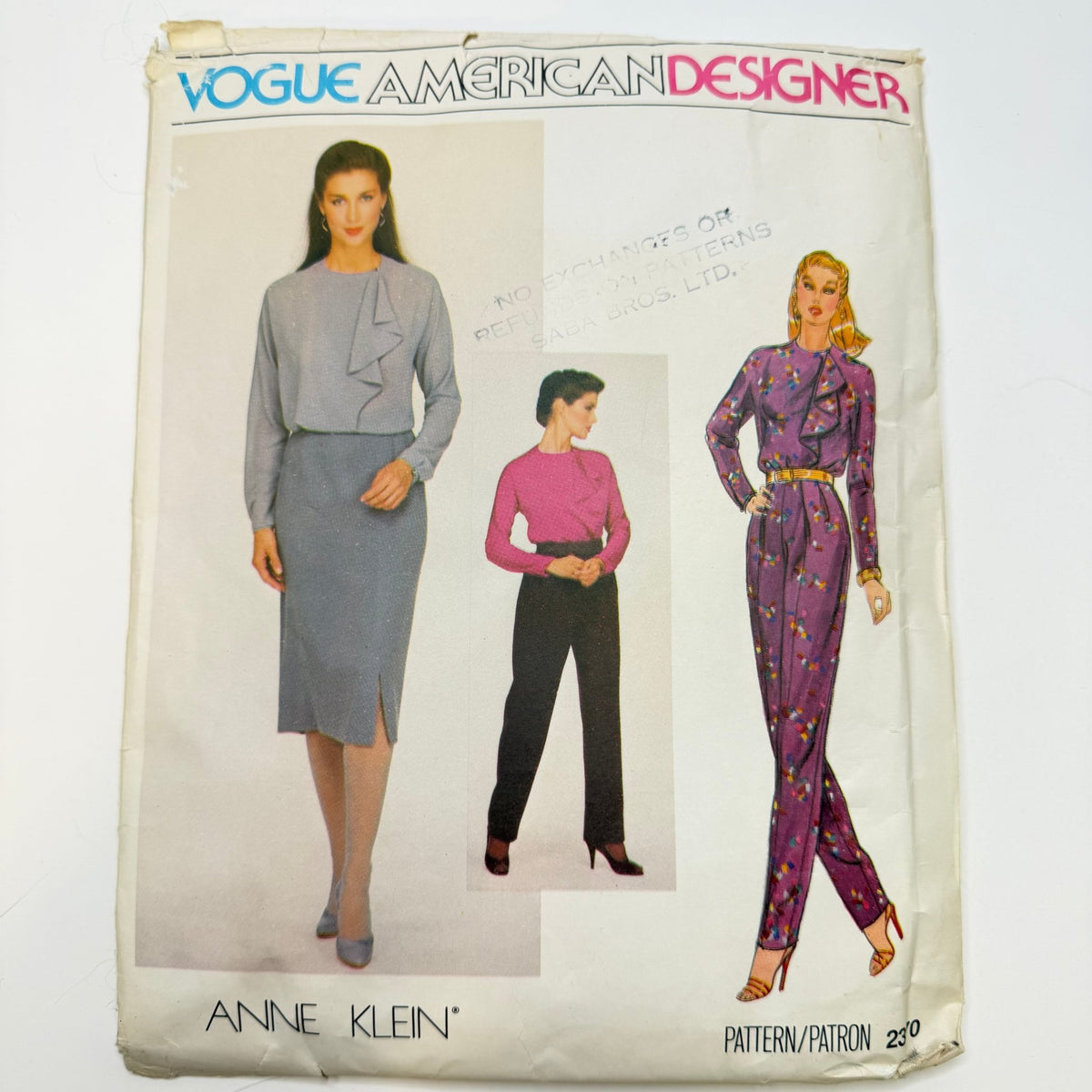 Sewing Pattern - Womenswear - Vogue 2370 - True Deadstock supplies Fabric by private - Sustainable Textile | FABCYCLE