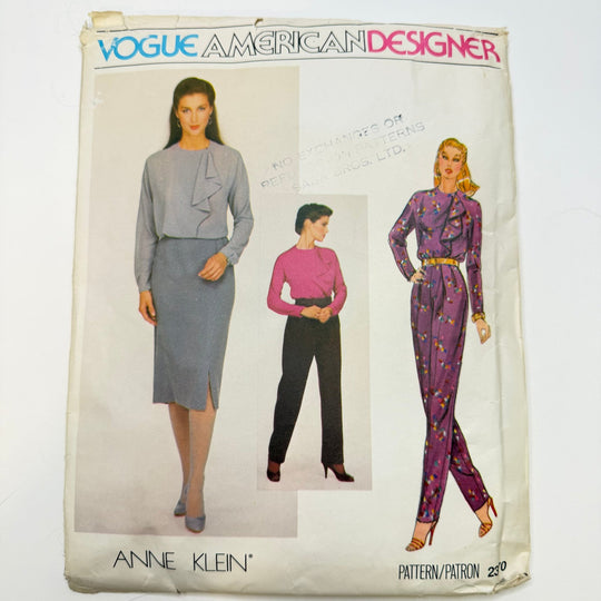 Sewing Pattern - Womenswear - Vogue 2370 - True Deadstock supplies Fabric by private - Sustainable Textile | FABCYCLE