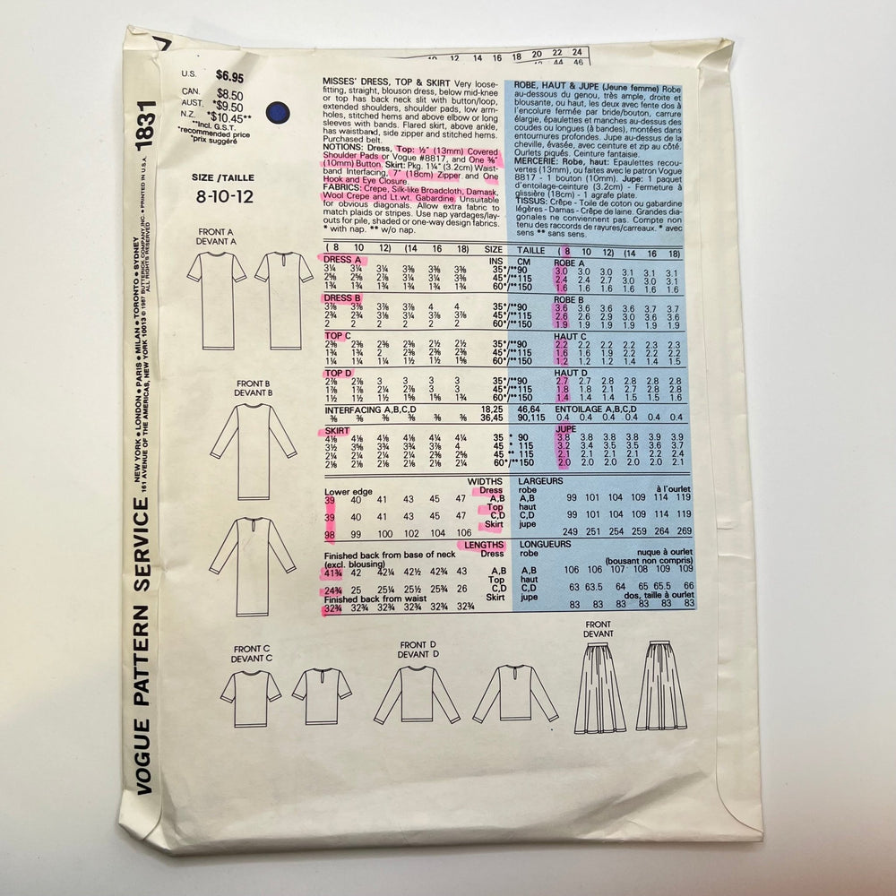Sewing Pattern - Womenswear - Vogue 2414 - True Deadstock supplies Fabric by private - Sustainable Textile | FABCYCLE