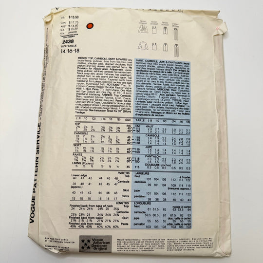 Sewing Pattern - Womenswear - Vogue 2438 - True Deadstock supplies Fabric by private - Sustainable Textile | FABCYCLE