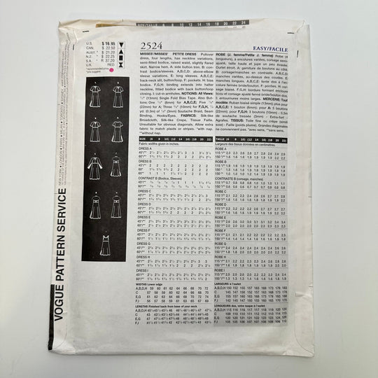 Sewing Pattern - Womenswear - Vogue 2524 - True Deadstock supplies Fabric by private - Sustainable Textile | FABCYCLE