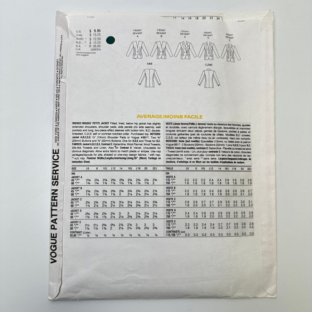 Sewing Pattern - Womenswear - Vogue 2554 - True Deadstock supplies Fabric by private - Sustainable Textile | FABCYCLE