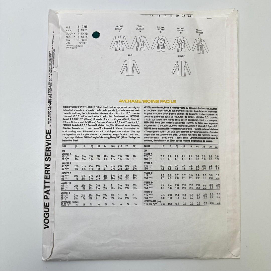 Sewing Pattern - Womenswear - Vogue 2554 - True Deadstock supplies Fabric by private - Sustainable Textile | FABCYCLE