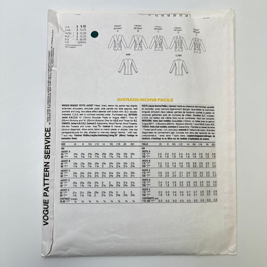 Sewing Pattern - Womenswear - Vogue 2554 - True Deadstock supplies Fabric by private - Sustainable Textile | FABCYCLE