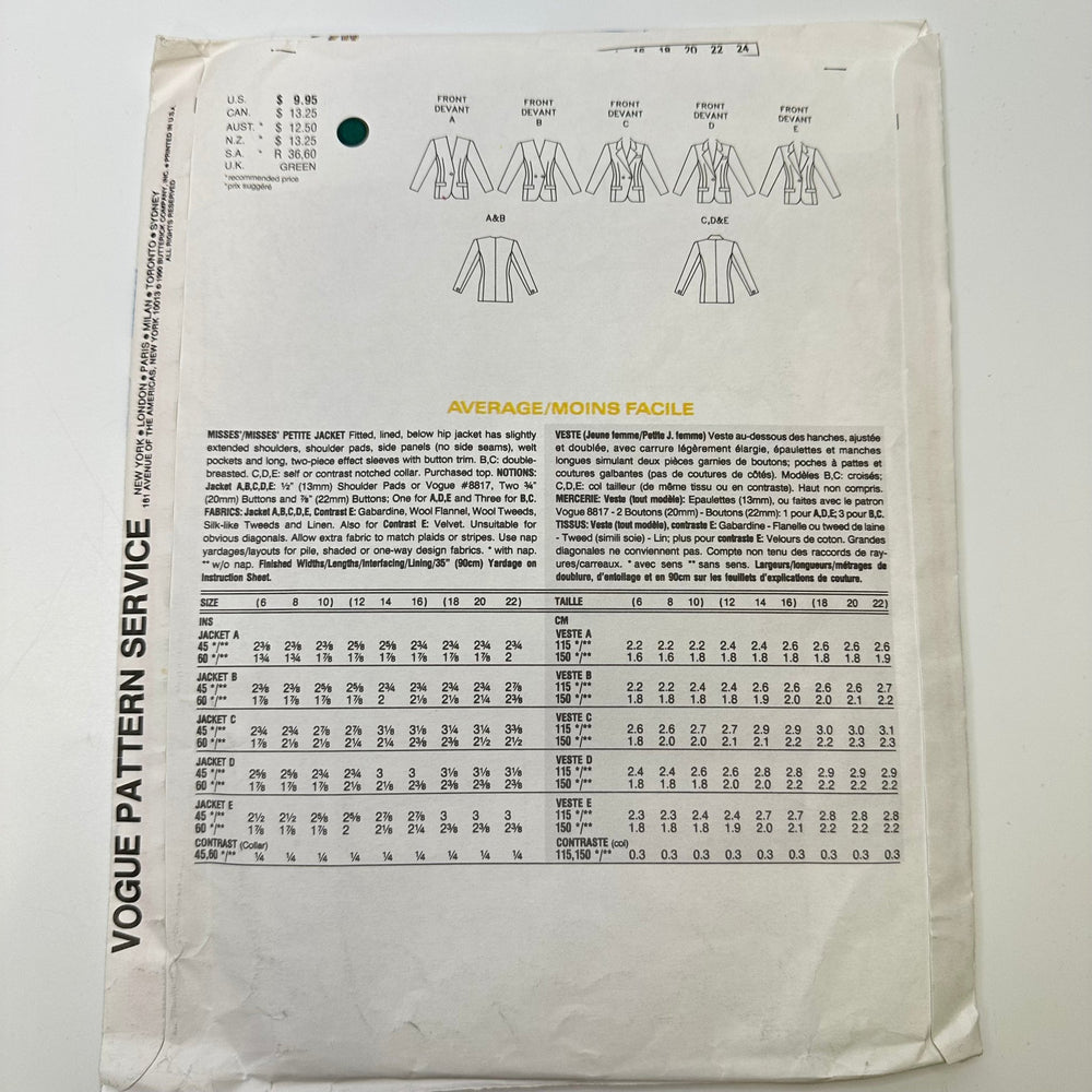 Sewing Pattern - Womenswear - Vogue 2554 - True Deadstock supplies Fabric by private - Sustainable Textile | FABCYCLE