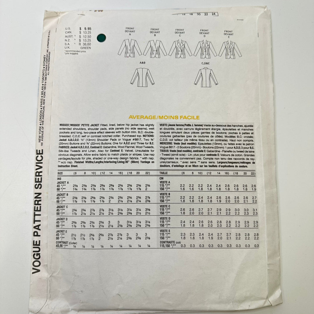 Sewing Pattern - Womenswear - Vogue 2554 - True Deadstock supplies Fabric by private - Sustainable Textile | FABCYCLE