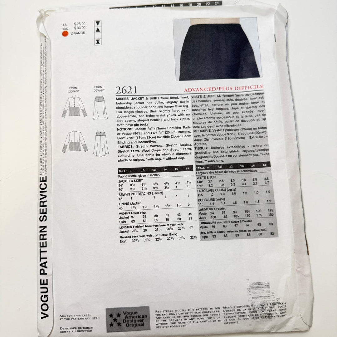 Sewing Pattern - Womenswear - Vogue 2621 - True Deadstock supplies Fabric by private - Sustainable Textile | FABCYCLE