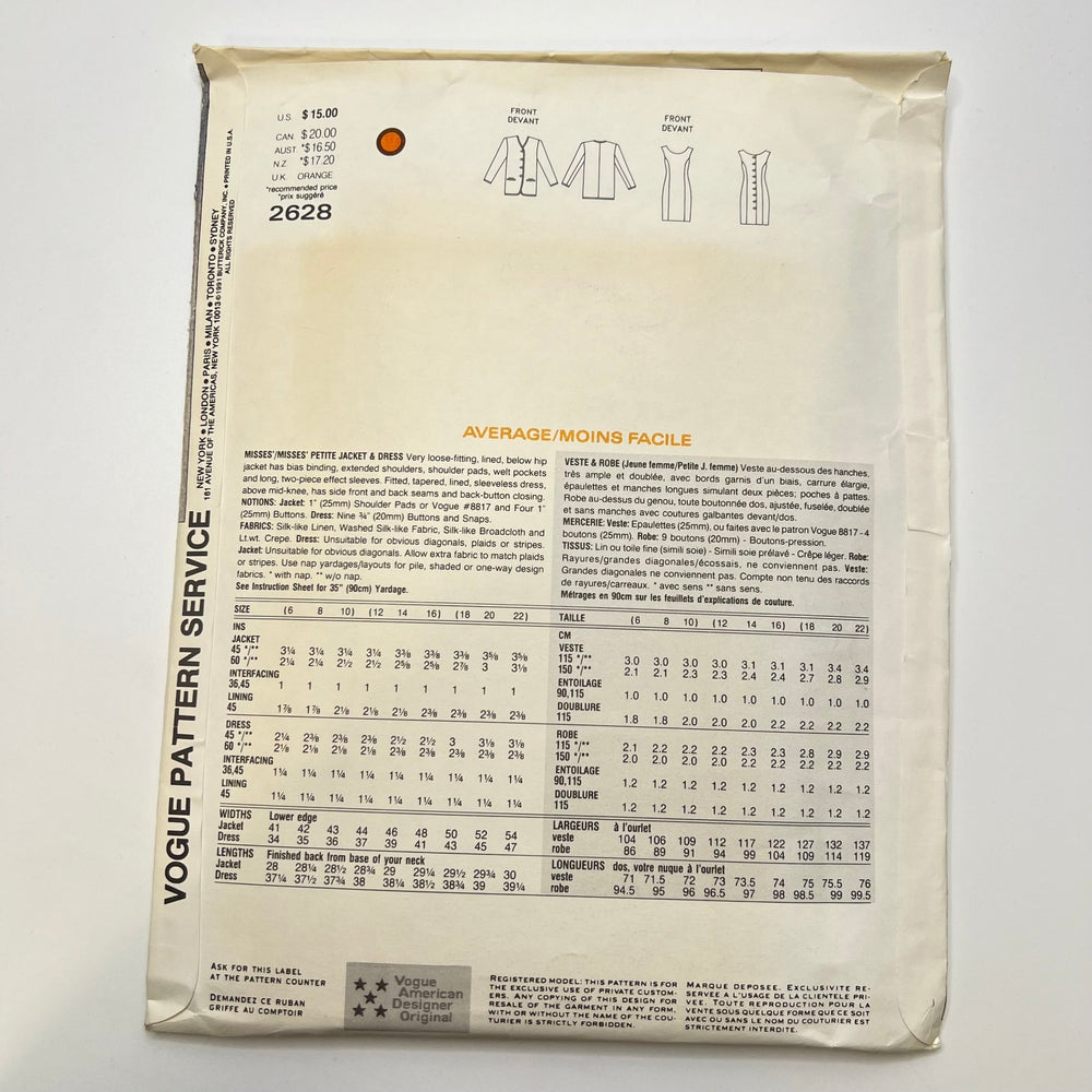 Sewing Pattern - Womenswear - Vogue 2628 - True Deadstock supplies Fabric by private - Sustainable Textile | FABCYCLE