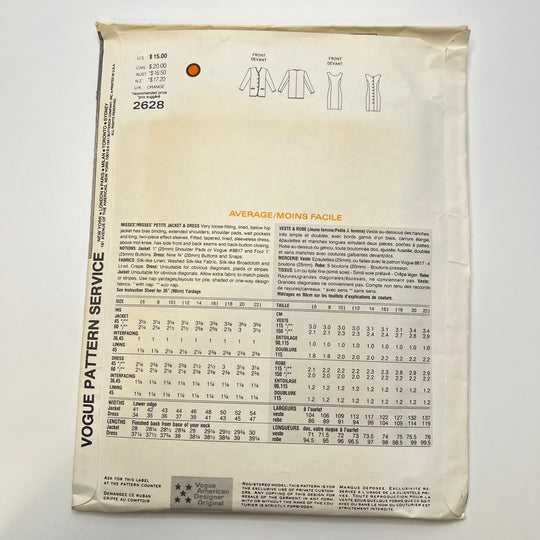 Sewing Pattern - Womenswear - Vogue 2628 - True Deadstock supplies Fabric by private - Sustainable Textile | FABCYCLE