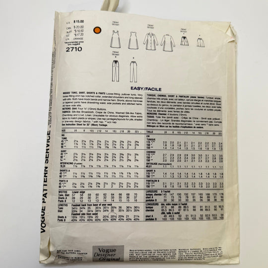 Sewing Pattern - Womenswear - Vogue 2710 - True Deadstock supplies Fabric by private - Sustainable Textile | FABCYCLE