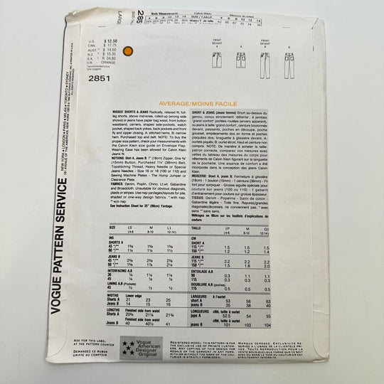 Sewing Pattern - Womenswear - Vogue 2851 - True Deadstock supplies Fabric by private - Sustainable Textile | FABCYCLE