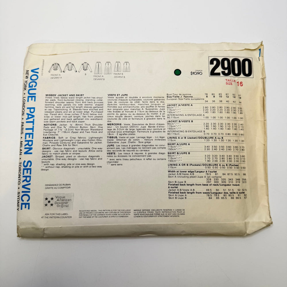 Sewing Pattern - Womenswear - Vogue 2900 - True Deadstock supplies Fabric by private - Sustainable Textile | FABCYCLE
