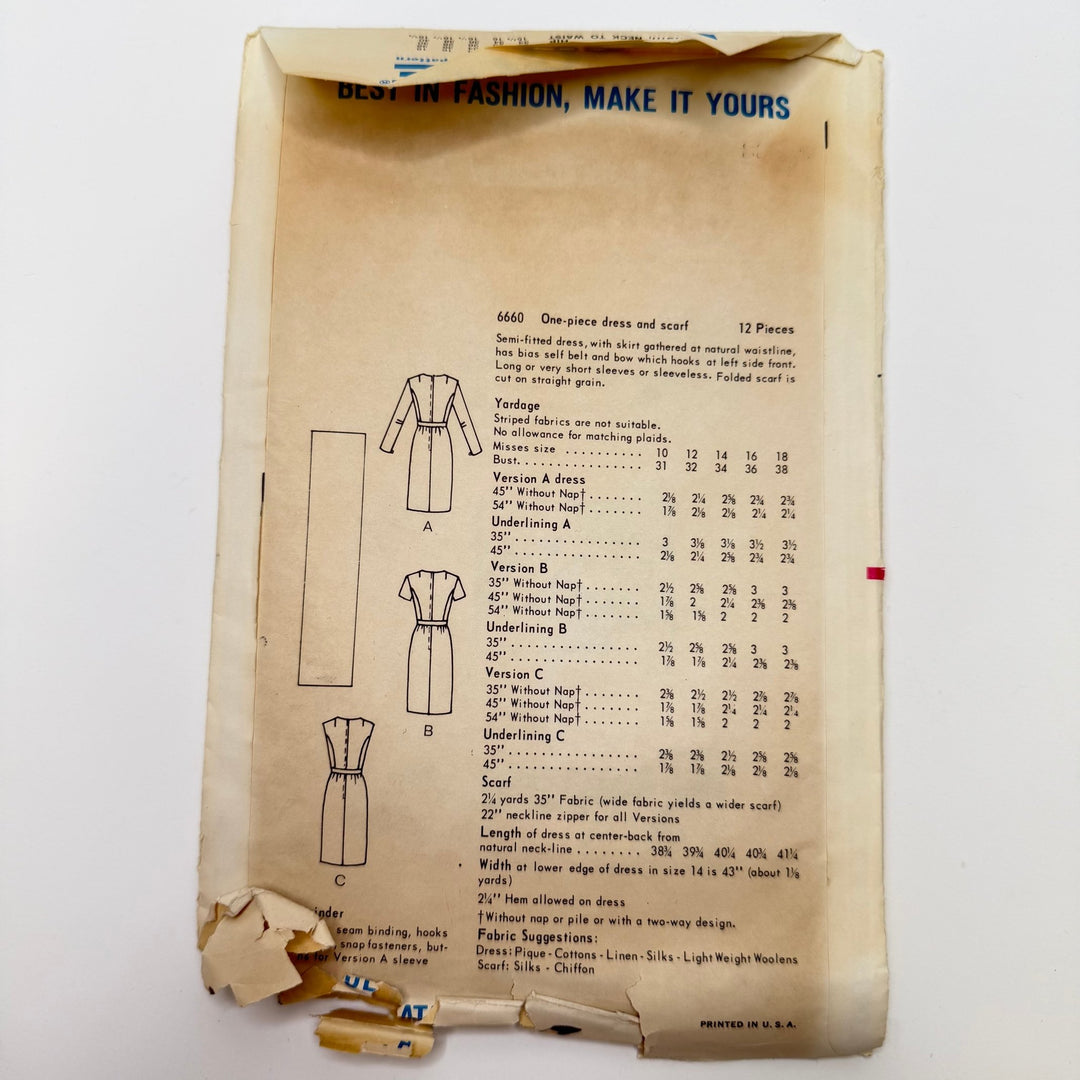 Sewing Pattern - Womenswear - Vogue 6660 - True Deadstock supplies Fabric by private - Sustainable Textile | FABCYCLE