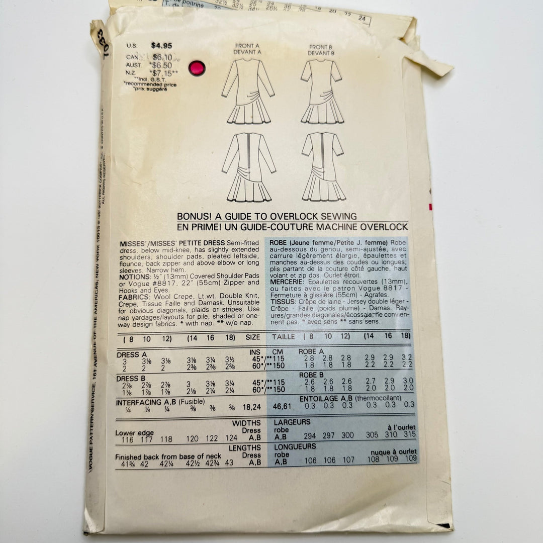 Sewing Pattern - Womenswear - Vogue 7033 - True Deadstock supplies Fabric by private - Sustainable Textile | FABCYCLE
