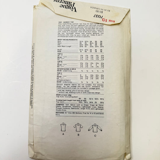 Sewing Pattern - Womenswear - Vogue 7037 - True Deadstock supplies Fabric by private - Sustainable Textile | FABCYCLE