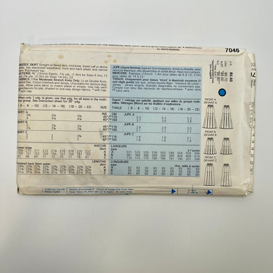 Sewing Pattern - Womenswear - Vogue 7046 - True Deadstock supplies Fabric by private - Sustainable Textile | FABCYCLE