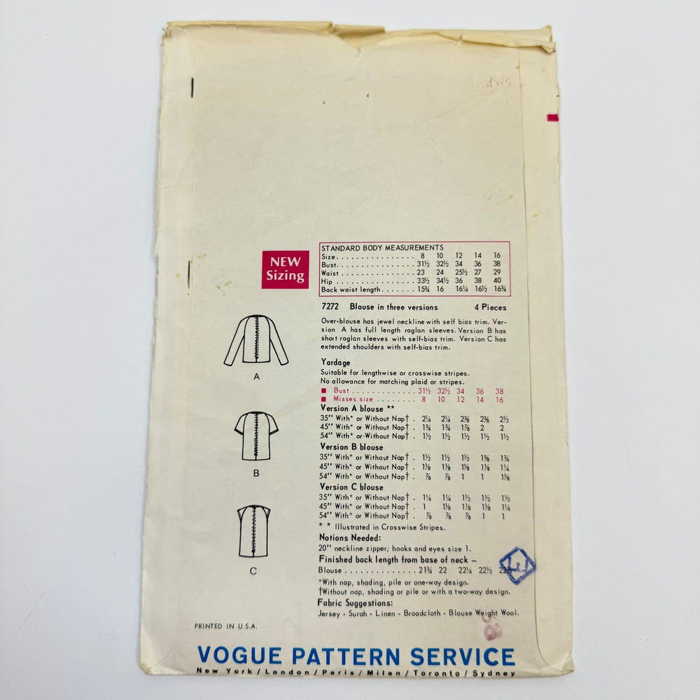 Sewing Pattern - Womenswear - Vogue 7272 - True Deadstock supplies Fabric by private - Sustainable Textile | FABCYCLE