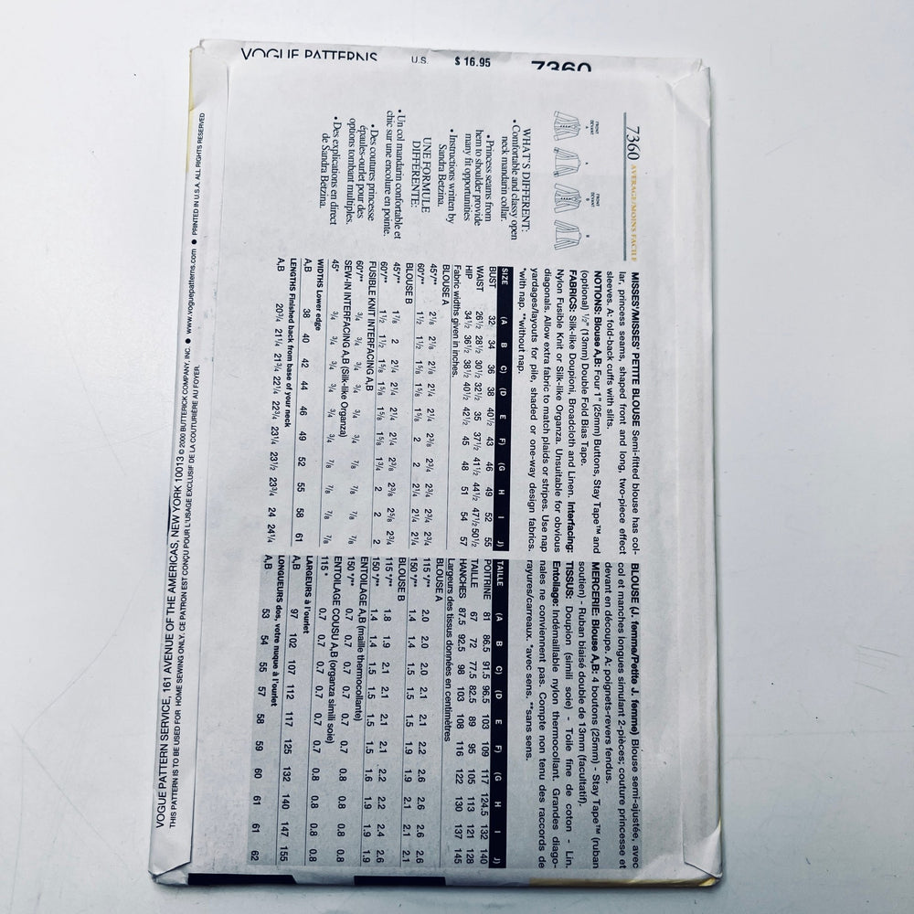 Sewing Pattern - Womenswear - Vogue 7360 - True Deadstock supplies Fabric by private - Sustainable Textile | FABCYCLE
