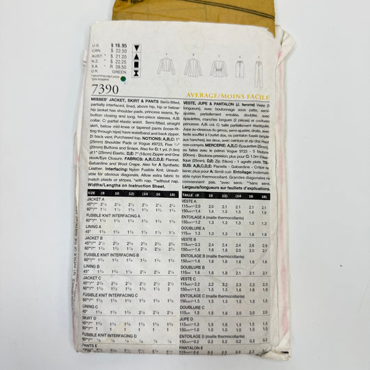 Sewing Pattern - Womenswear - Vogue 7390 - True Deadstock supplies Fabric by private - Sustainable Textile | FABCYCLE