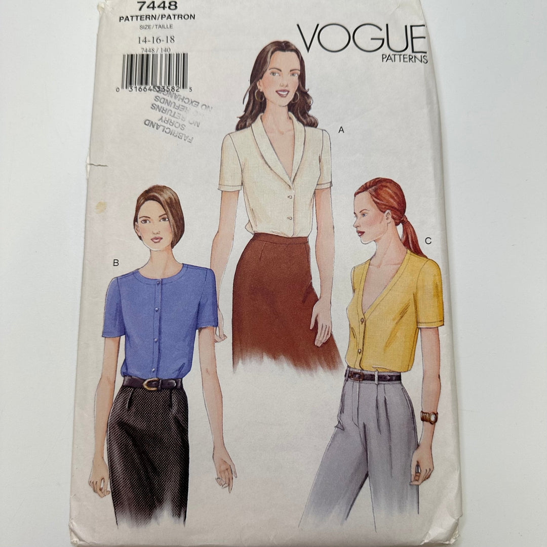 Sewing Pattern - Womenswear - Vogue 7448 - True Deadstock supplies Fabric by private - Sustainable Textile | FABCYCLE