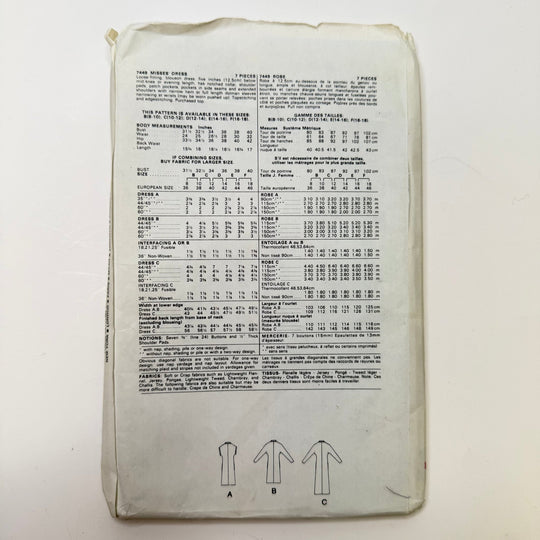 Sewing Pattern - Womenswear - Vogue 7449 - True Deadstock supplies Fabric by private - Sustainable Textile | FABCYCLE