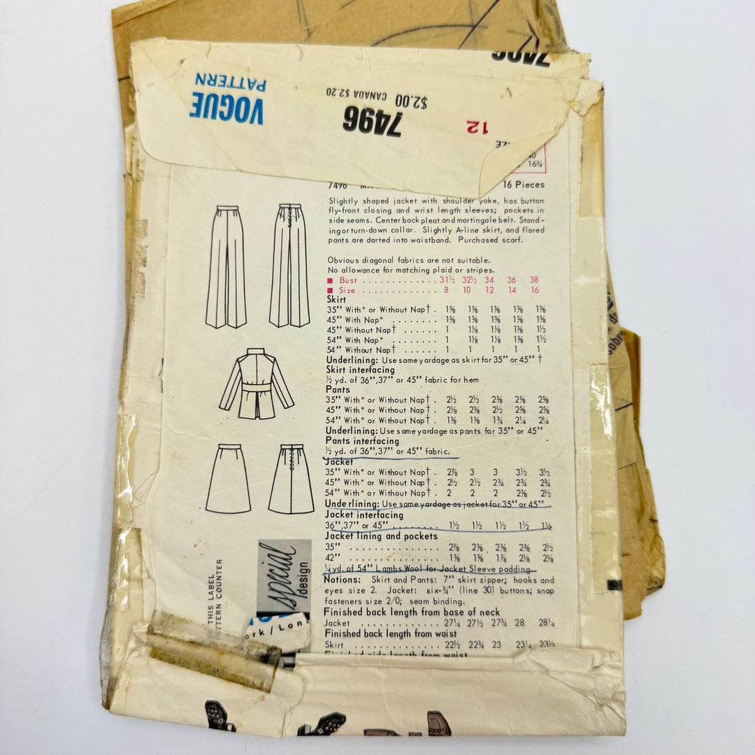 Sewing Pattern - Womenswear - Vogue 7490 - True Deadstock supplies Fabric by private - Sustainable Textile | FABCYCLE