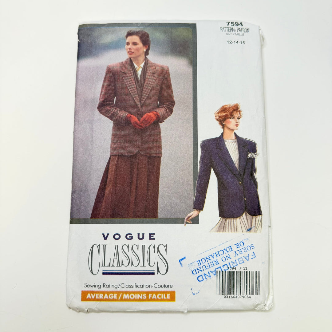 Sewing Pattern - Womenswear - Vogue 7594 - True Deadstock supplies Fabric by private - Sustainable Textile | FABCYCLE