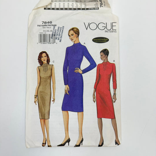 Sewing Pattern - Womenswear - Vogue 7646 - True Deadstock supplies Fabric by private - Sustainable Textile | FABCYCLE