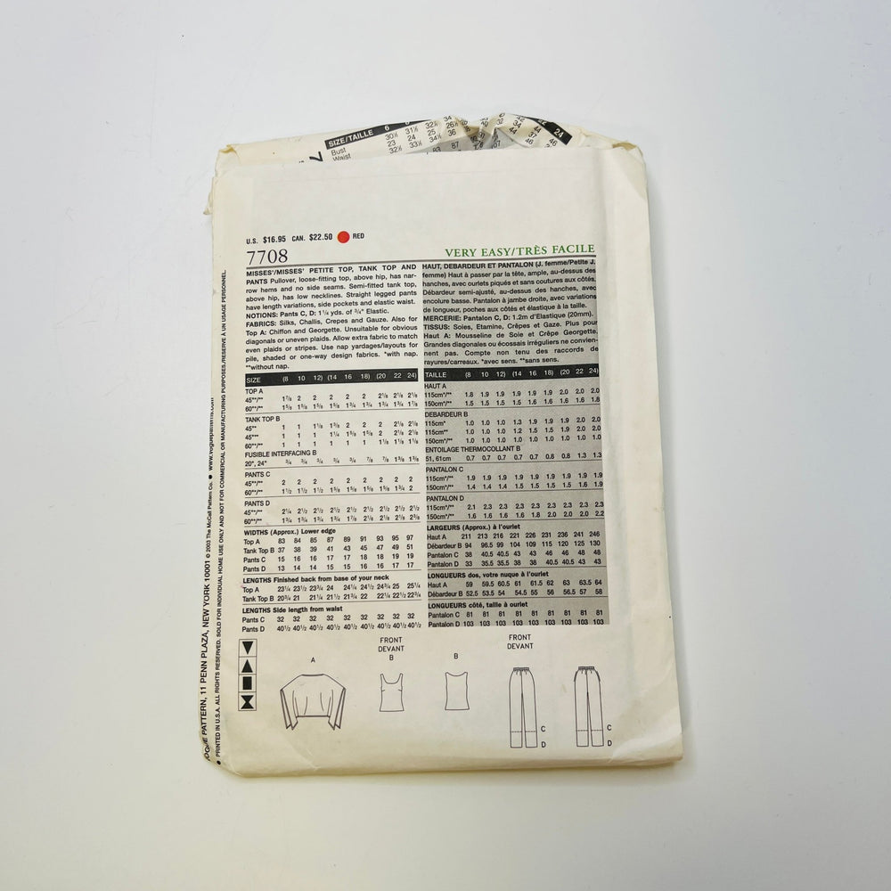 Sewing Pattern - Womenswear - Vogue 7708 - True Deadstock supplies Fabric by private - Sustainable Textile | FABCYCLE
