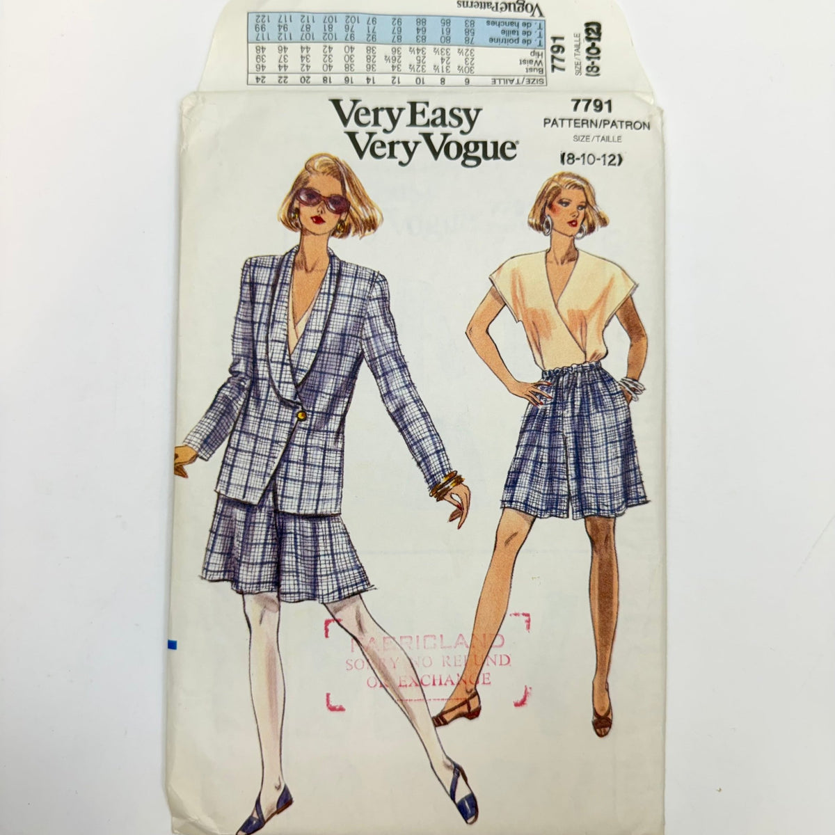 Sewing Pattern - Womenswear - Vogue 7791 - True Deadstock supplies Fabric by private - Sustainable Textile | FABCYCLE