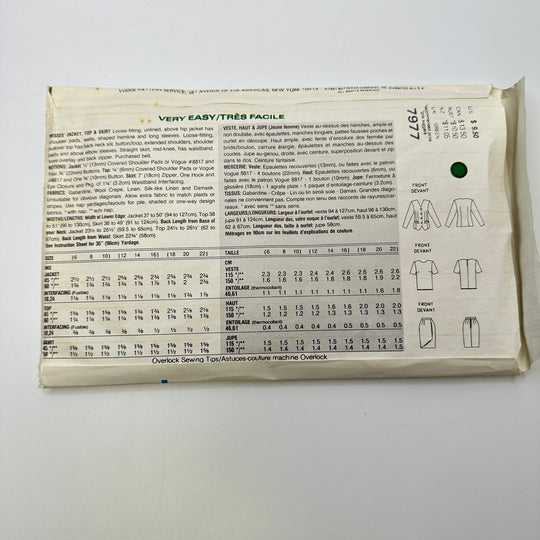 Sewing Pattern - Womenswear - Vogue 7977 - True Deadstock supplies Fabric by private - Sustainable Textile | FABCYCLE