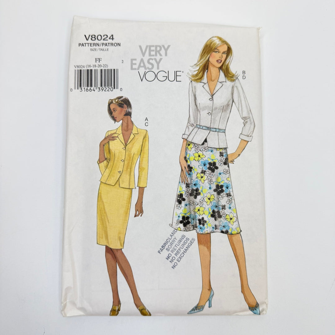 Sewing Pattern - Womenswear - Vogue 8024 - True Deadstock supplies Fabric by private - Sustainable Textile | FABCYCLE